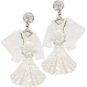 Wedding Dress Glitter Earrings